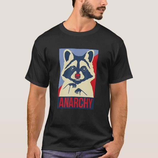 Anarchy Trash Panda Raccoon Animal Design T-shirt (Voorkant)