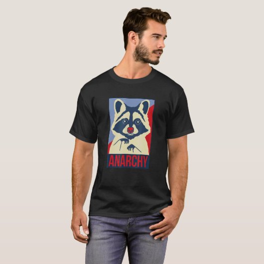 Anarchy Trash Panda Raccoon Animal Design T-shirt (Voorkant volledig)