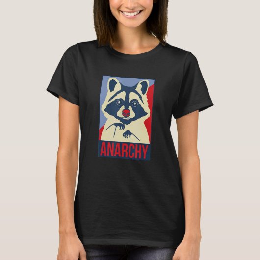 Anarchy Trash Panda Raccoon Animal Design T-shirt (Voorkant)