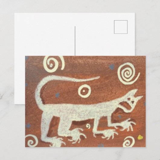 Anasazi Petroglyph Mountain Lion, Briefkaart (Voorkant / Achterkant)