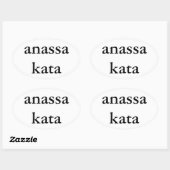 Anassa Kata (2 regels) Ovale Sticker (Vel)