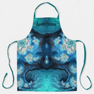 ANASTASIA ~ ABSTRACT FRACTAblauw Aqua White ~ Schort