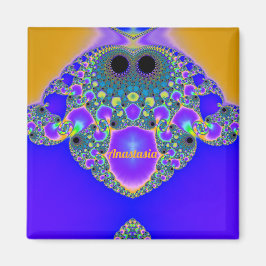 ANASTASIA~ Abstract patroon ~ Blauw Paars geel ~ Magneet