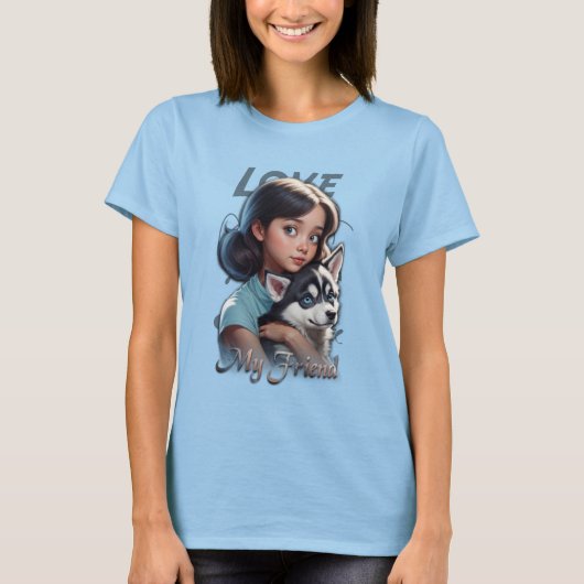 Anastasia en Le Husky T-shirt (Voorkant)