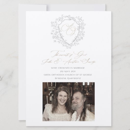 Anastasia & John Aangepaste Trouwaankondiging Kaart (Voorkant)