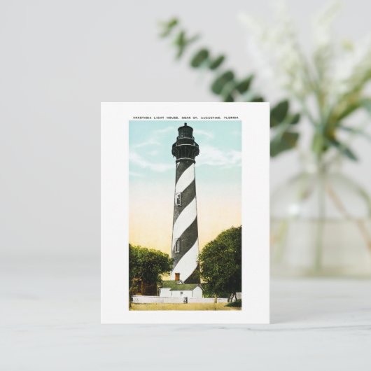 Anastasia Lighthouse nabij St. Augustine, Florida  Briefkaart (Staand voorkant)