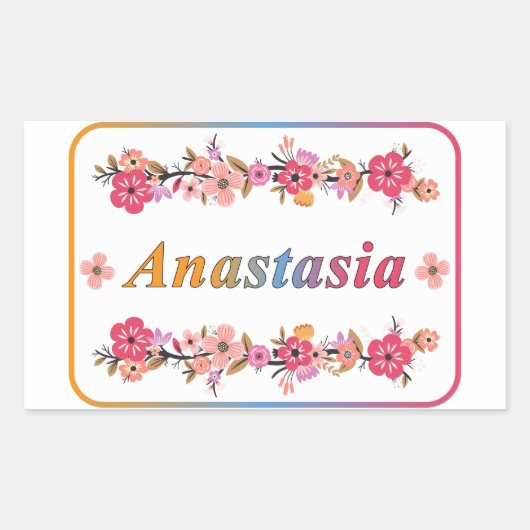 Anastasia Name Rechthoekige Sticker (Voorkant)