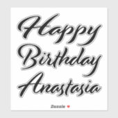 Anastasia Name Vorname black Sticker Geburtstag (Vel)