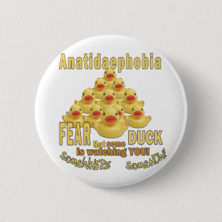 ANATIDAEPHOBIA - KORTE VAN EENDEN! Rubber Duck Ronde Button 5,7 Cm