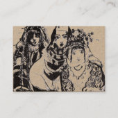 ANATOLIAANSE MEISJES Tekening zwart bruin kraftpap Visitekaartje (Achterkant)