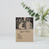 ANATOLIAANSE MEISJES Tekening zwart bruin kraftpap Visitekaartje (Staand voorkant)