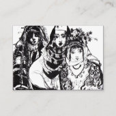 ANATOLIAANSE MEISJES Tekening zwart wit grijs papi Visitekaartje (Achterkant)