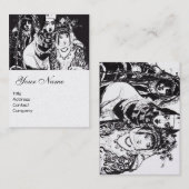 ANATOLIAANSE MEISJES Tekening zwarte witte parel Visitekaartje (Voorkant / Achterkant)