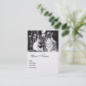 ANATOLIAANSE MEISJES Tekening zwarte witte parel Visitekaartje (Staand voorkant)
