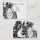 ANATOLIAN GIRLS Black White Ink Tekening Visitekaartje (Voorkant / Achterkant)