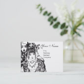 ANATOLIAN GIRLS Black White Ink Tekening Visitekaartje (Staand voorkant)