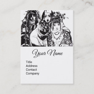 ANATOLIAN GIRLS Black Whiye Etnische Mode Tekening Visitekaartje