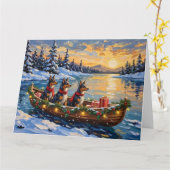 Anatolian Shepherd Christmas Boat Holiday Kaart (Gele Bloem)