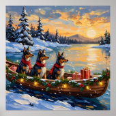 Anatolian Shepherd Christmas Boat Holiday Poster (Voorkant)