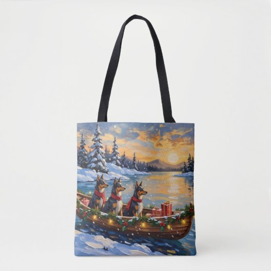 Anatolian Shepherd Christmas Boat Holiday Tote Bag (Voorkant)