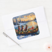 Anatolian Shepherd Christmas Boat Holiday Vierkante Sticker (Envelop)
