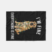 Anatolian Shepherd Christmas I'm Fine Everything I Fleece Deken (Voorkant (Horizontaal))