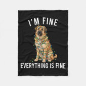 Anatolian Shepherd Christmas I'm Fine Everything I Fleece Deken (Voorkant)