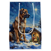 Anatolian Shepherd Dog Bewaakt Kerststal Medium Cadeauzakje (Achterkant)