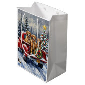 Anatolian Shepherd Dog Christmas Red Truck Holiday Medium Cadeauzakje (Achterkant Gekanteld)