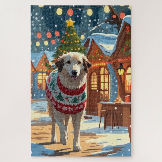 Anatolian Shepherd Dog Christmas Snow Holiday Legpuzzel (Verticaal)