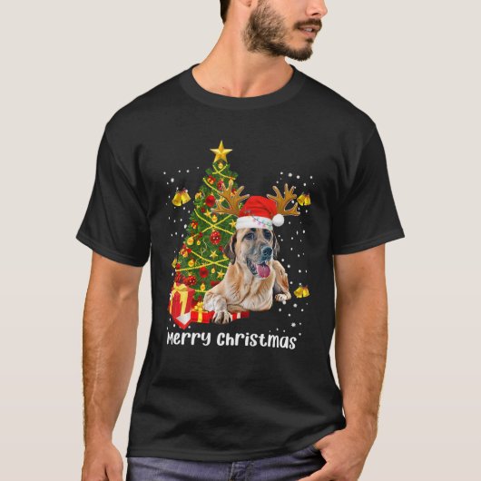Anatolian Shepherd Dog Christmas Tree Santa Xmas P T-shirt (Voorkant)