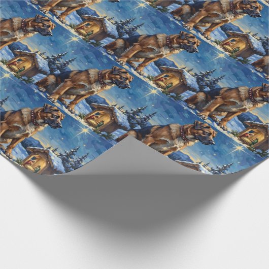 Anatolian Shepherd Dog Guarding Nativity Scene Cadeaupapier (Hoek)