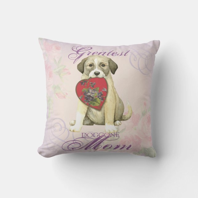 Anatolian Shepherd Dog Heart Mama Kussen (Voorkant)