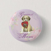 Anatolian Shepherd Dog Heart Mama Ronde Button 3,2 Cm (Voorkant)