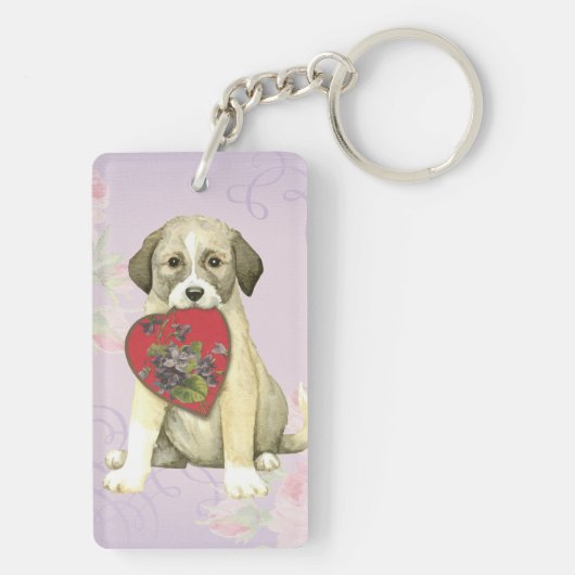 Anatolian Shepherd Dog Heart Mama Sleutelhanger (achterkant)