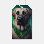 Anatolian Shepherd dog in St. Patrick's Day Dress Cadeaulabel (Achterkant)