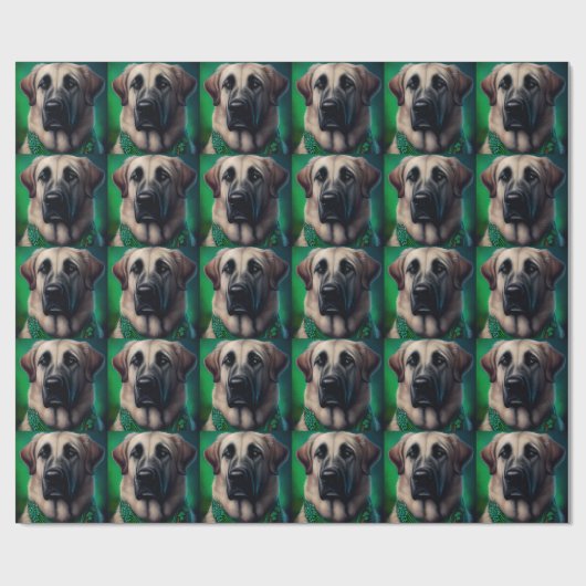 Anatolian Shepherd dog in St. Patrick's Day Dress Cadeaupapier (Vlak)