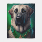 Anatolian Shepherd dog in St. Patrick's Day Dress Fleece Deken (Voorkant)