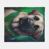 Anatolian Shepherd dog in St. Patrick's Day Dress Fleece Deken (Voorkant (Horizontaal))