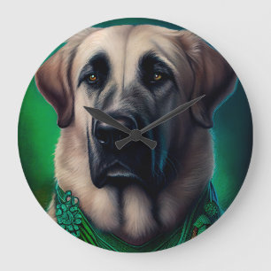 Anatolian Shepherd dog in St. Patrick's Day Dress Grote Klok