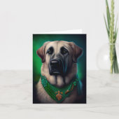 Anatolian Shepherd dog in St. Patrick's Day Dress Kaart (Voorkant)