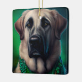 Anatolian Shepherd dog in St. Patrick's Day Dress Keramisch Ornament (Links)