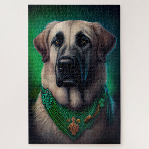 Anatolian Shepherd dog in St. Patrick's Day Dress Legpuzzel