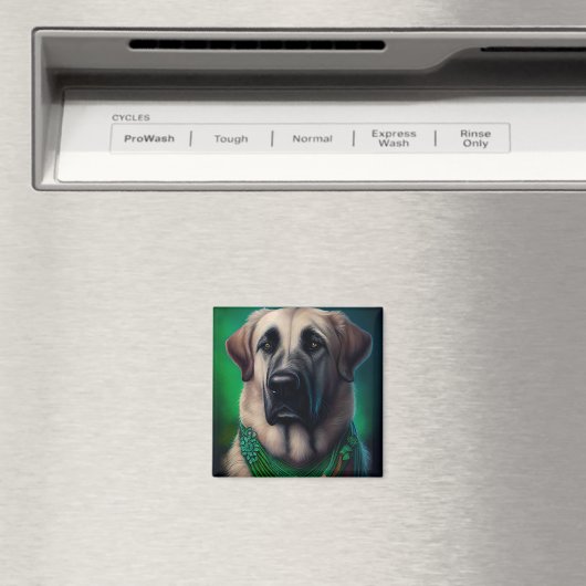 Anatolian Shepherd dog in St. Patrick's Day Dress Magneet (Insitu (Vaatwasser))
