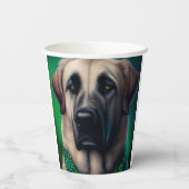 Anatolian Shepherd dog in St. Patrick's Day Dress Papieren Bekers (Achterkant)