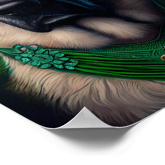 Anatolian Shepherd dog in St. Patrick's Day Dress Poster (Hoek)