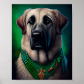 Anatolian Shepherd dog in St. Patrick's Day Dress Poster (Voorkant)