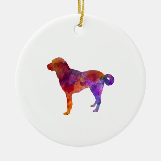 Anatolian Shepherd Dog in watercolor Keramisch Ornament (Voorkant)
