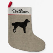 Anatolian Shepherd Dog Silhouette Personalized Kleine Kerstsok (Voorkant)