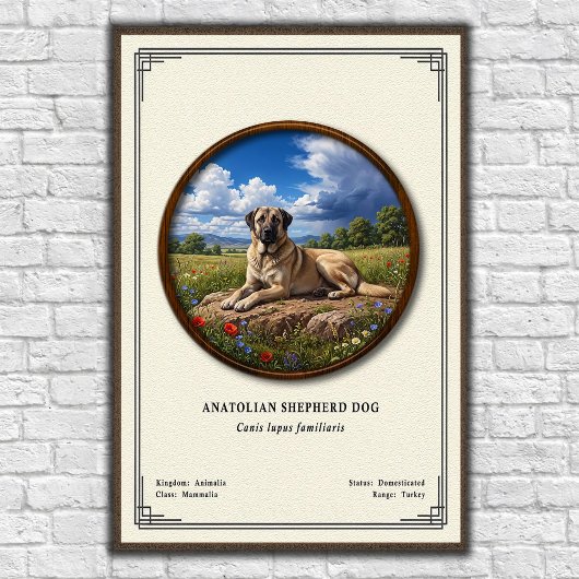 Anatolian Shepherd Dog Zoology Series Poster